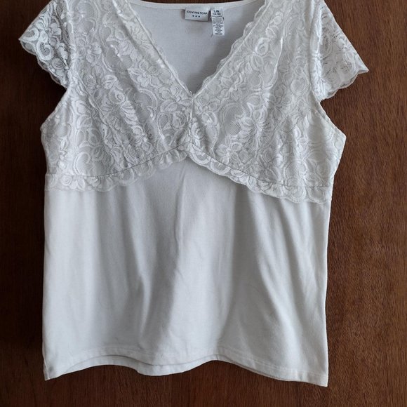 Short Sleeve Lace Top - Picture 1 of 2